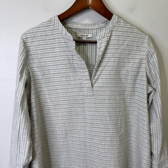 Madewell Split Cuff Tunic Shirt in Weathered Concrete Size Medium 100% Cotton - Picture 4 of 12